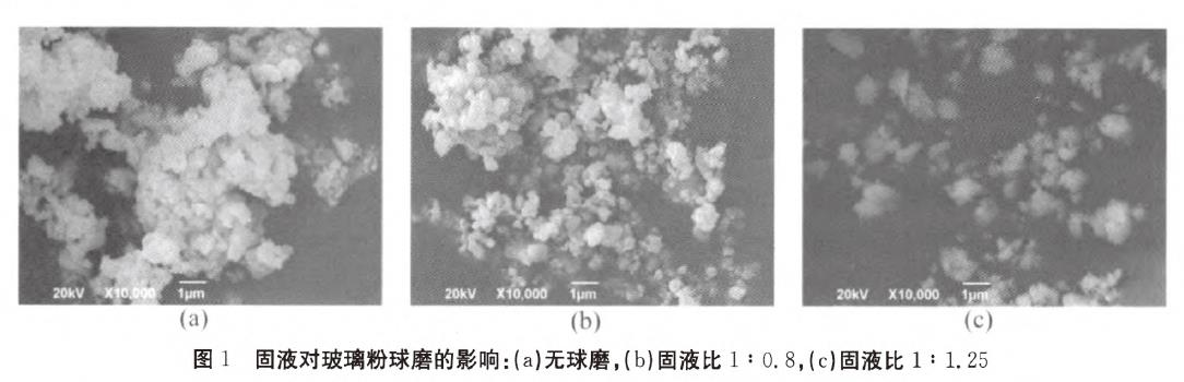 固液对玻璃粉的影响