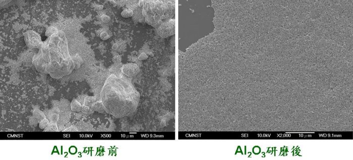 氧化铝研磨前后对比